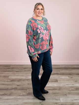 Bittersweet Floral Long Sleeve | Hunter Green