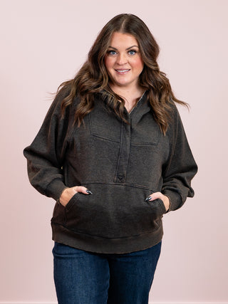 Larissa Oversized Hoodie | Ash Black