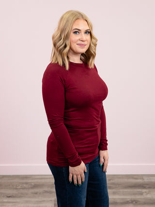 *NEW* Blair Long Sleeve Top | Burgundy