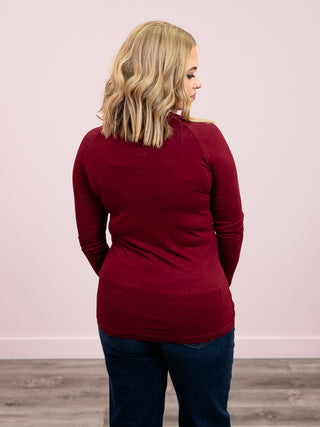 *NEW* Blair Long Sleeve Top | Burgundy