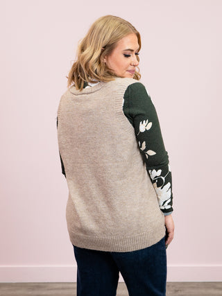 Cherie Sleeveless Sweater Vest | Taupe