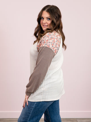Blossom Bound Long Sleeve Top | Sand