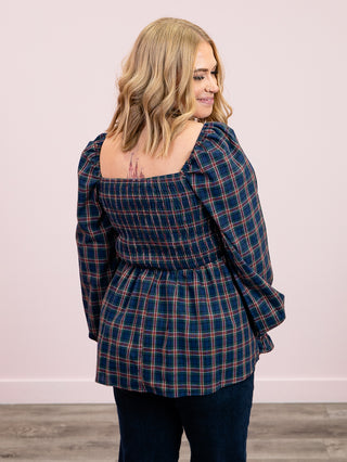 *NEW* More Than Words Babydoll Top | Navy & Hunter Green