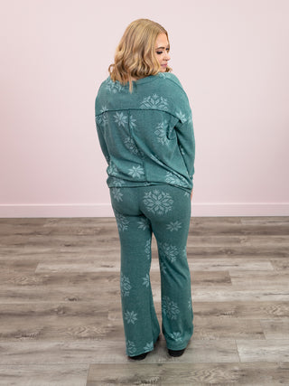 *NEW* Snowflake Wishes Lounge Set | Hunter Green
