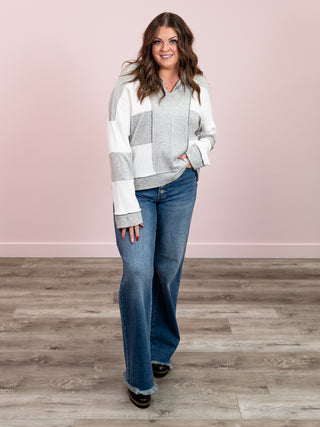 *NEW* After The Rain Colourblock Top | Heather Grey