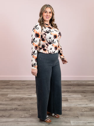 *NEW* Blair Long Sleeve Top | Neutral Abstract