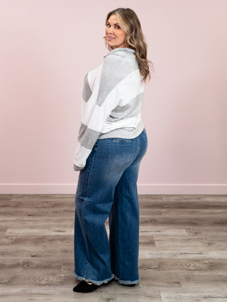 *NEW* After The Rain Colourblock Top | Heather Grey