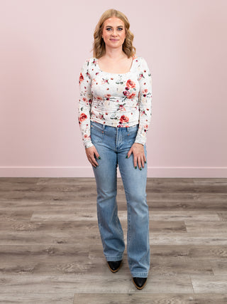 *NEW* Alyssa Long Sleeve Top | Pink Bloom