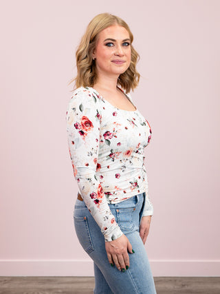 *NEW* Alyssa Long Sleeve Top | Pink Bloom