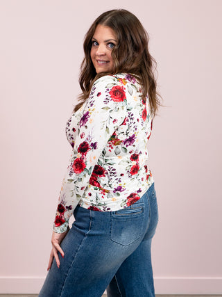 *NEW* Alyssa Long Sleeve Top | Burgundy Bloom