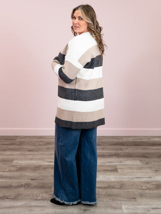 *NEW* Raelynn Colourblock Cardigan | Cream & Beige