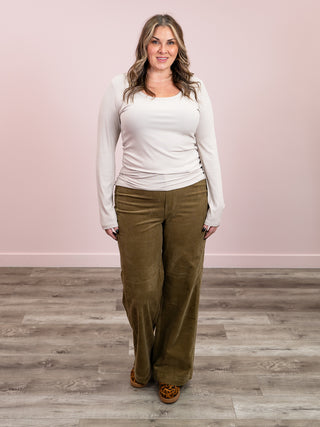 *NEW* Kenley Ribbed Long Sleeve Top | Taupe