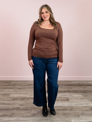 *NEW* Alyssa Long Sleeve Top | Brown