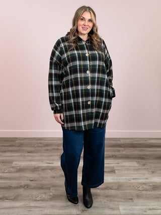 *NEW* Bohemian Plaid Cardigan | Hunter Green Multi