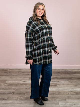 *NEW* Bohemian Plaid Cardigan | Hunter Green Multi