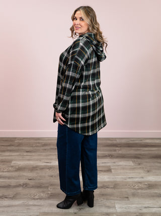 *NEW* Bohemian Plaid Cardigan | Hunter Green Multi