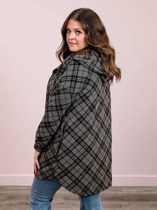 *NEW* Bohemian Plaid Cardigan | Khaki & Black