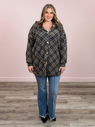 *NEW* Bohemian Plaid Cardigan | Khaki & Black