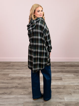*NEW* Bohemian Plaid Cardigan | Hunter Green Multi