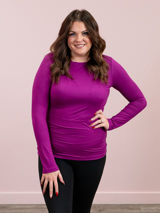 *4PM DEAL* Kenzie Long Sleeve Round Neck Tee | Light Plum