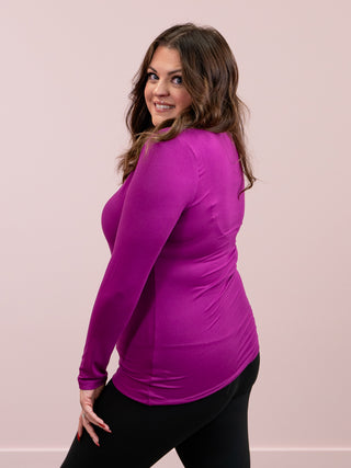 *4PM DEAL* Kenzie Long Sleeve Round Neck Tee | Light Plum