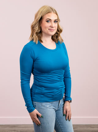 *4PM DEAL* Kenzie Long Sleeve Round Neck Tee | Ocean Teal