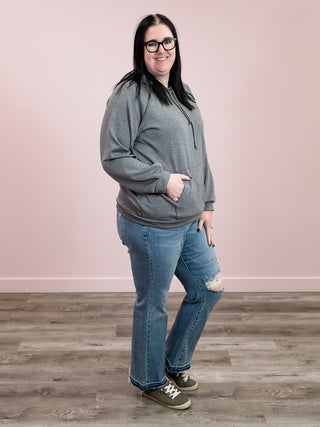 Harbour Long Sleeve Hoodie | Charcoal 2 Tone