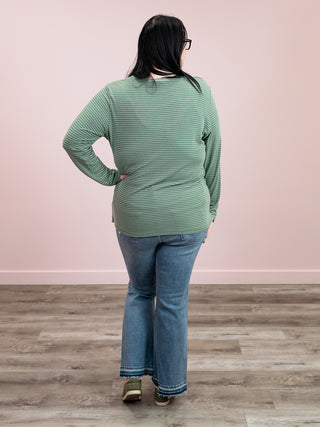 Striped Henley Long Sleeve | Fern