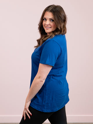 *12PM DEAL* Franklin V-Neck Tee | Light Navy