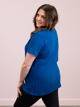 *12PM DEAL* Franklin V-Neck Tee | Light Navy