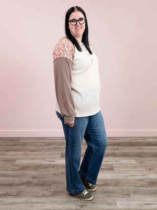 Blossom Bound Long Sleeve Top | Sand