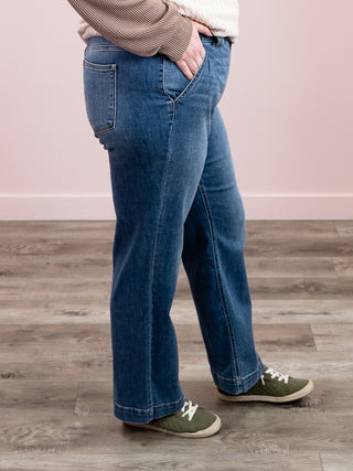 Judy Blue | High Rise | Double Button Wide Leg | Denis