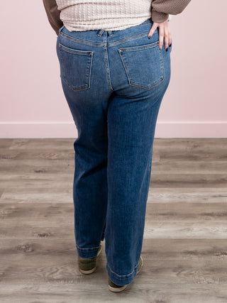 Judy Blue | High Rise | Double Button Wide Leg | Denis