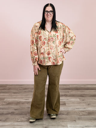 Camry Floral Blouse | Taupe
