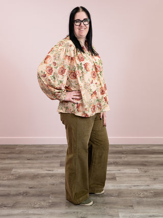 Camry Floral Blouse | Taupe