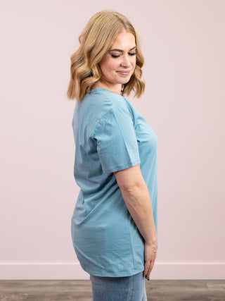 *12PM DEAL* Franklin V-Neck Tee | Blue Grey