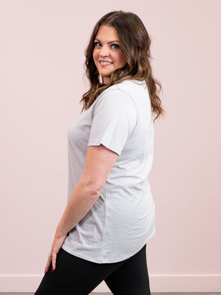 *12PM DEAL* Franklin V-Neck Tee | Heather Grey