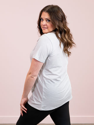 *12PM DEAL* Franklin V-Neck Tee | Heather Grey