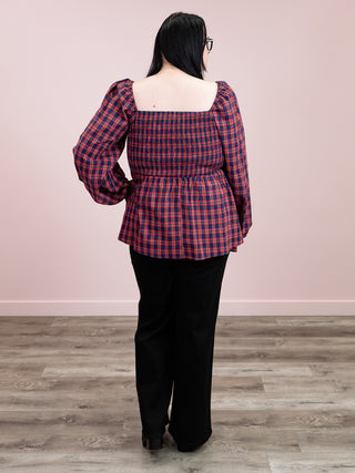 *NEW* More Than Words Babydoll Top | Red & Dark Blue