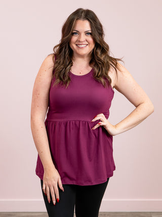 *1PM DEAL* Renee Ruffle Tank Top | Dark Purple