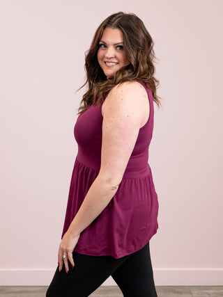 *1PM DEAL* Renee Ruffle Tank Top | Dark Purple
