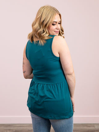 *1PM DEAL* Renee Ruffle Tank Top | Teal
