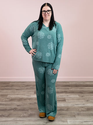 *NEW* Snowflake Wishes Lounge Set | Hunter Green
