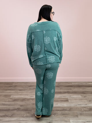*NEW* Snowflake Wishes Lounge Set | Hunter Green