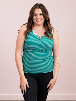 *1PM DEAL* Shiloh Button Snap Tank | Green