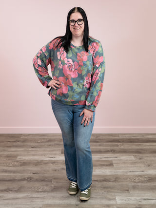 Bittersweet Floral Long Sleeve | Hunter Green