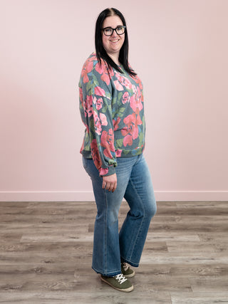 Bittersweet Floral Long Sleeve | Hunter Green
