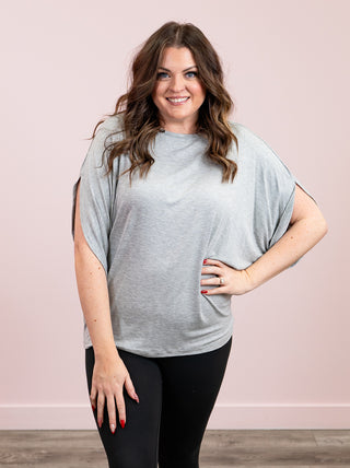 *1PM DEAL* Darcy Dolman Top | Light Grey