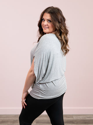 *1PM DEAL* Darcy Dolman Top | Light Grey