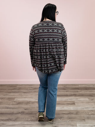 The Adventurer Babydoll Top | Black Multi